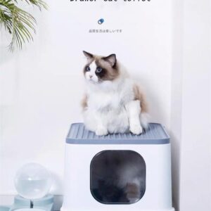 Cat Litterbox,Self Cleaning / Cat Supplies for Indoor Cats, Liners Elastic Grey Close Cat Litter Box Drawers Liding House Tilt With Scoop(10 Pack)