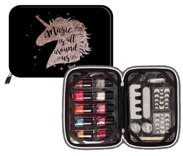 Christmas gift box - Manicure kit with 10 varnish - Unicorn design