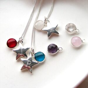 Personalised Birthstone Star Necklace