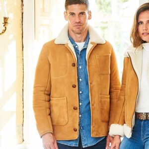 Sheepskin Chore Jacket | Brandy Cream Tan | Medium Cyrus