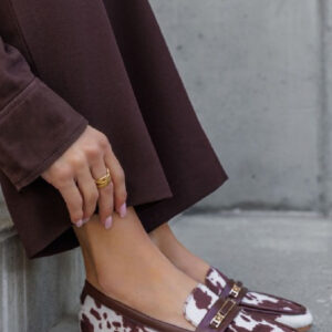 MULTI SUEDE GOLD DETAILED SLIP ON LOAFERS