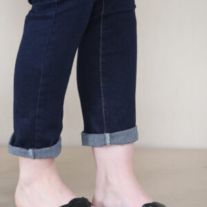 Black PU Designer Slider Sandals