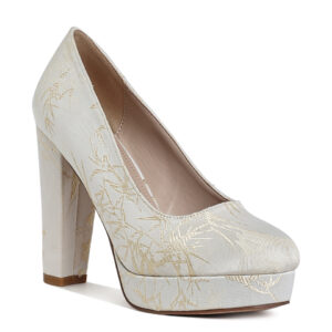 Jastour Platform Block Heel Pumps In Grey