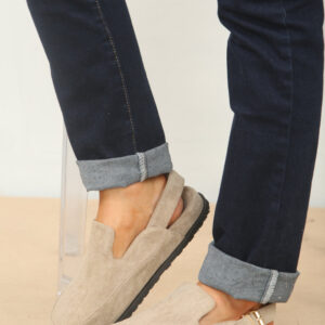 SPLIT KHAKI SUEDE CLOGS WITH BUCKLE (PACK B)