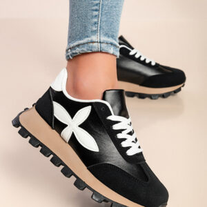 CHUNKY METALLIC TRAINERS IN BLACK